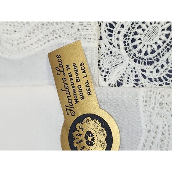 Vintage Belgian Bobbin Lace‎ Hankie Handkerchief Bruges Brugge New in Box - Picture 5 of 9